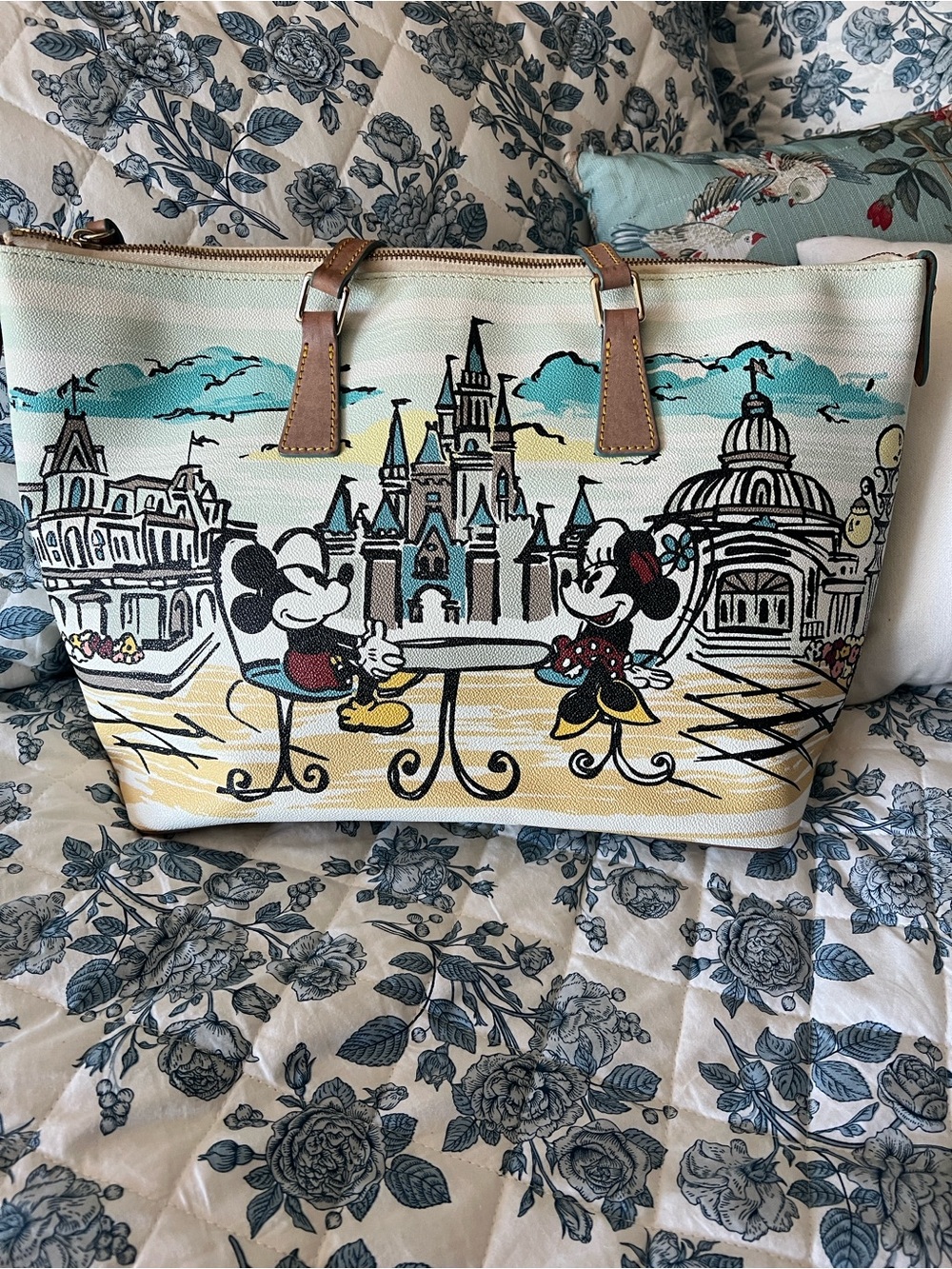 Disney Mickey & Minnie Castle capital world shopper tote nwot Dooney & Bourke